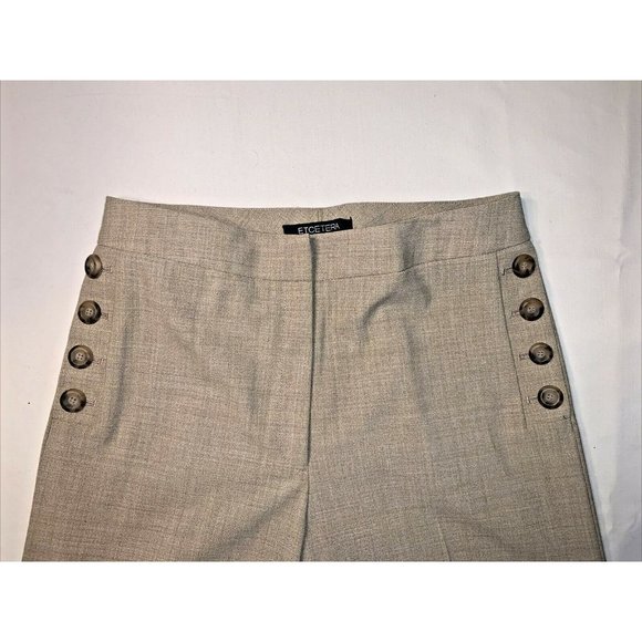 Etcetera~ Classy Lightweight Tan Linen Blend Pants w Button Accents Size 2 ~YaY! - Picture 2 of 12